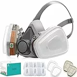 RANKSING Professionelle Wiederverwendbares Atemschutzmaske mit A1P2 Filter Gasmaske Staubfilter für Farbstaub und Formaldehyd Schleifen Polieren Sprühen und andere Arbeiten 6200