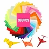 300 Blatt Buntes Origami-Papie , RISVOWO Buntes Papier, 15 x 15cm Doppelseitig Bastelpapier Bunt, Tonpapier, Papier Basteln für Diy Origami und Bastelprojekte, Kinder und Erwachsene(20 Farben)