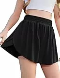 Arshiner Shorts Mädchen Schmetterling Kurze Hose Sommer Stretch Laufshorts mit Taschen Futter Sportshorts Kinder Fließende Sporthose 7-8 Jahre