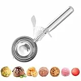Eisportionierer Edelstahl 70 mm, Extra groß Eisportionierer mit Auslöser für Eis, Kuchenteig, Melone, Fleischbällchen, Kekse, Obst, 24 tsp / 8 tbsp / 118ml