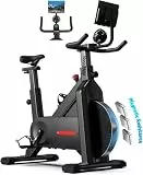 Bluearth Self-Powered Heimtrainer Fahrrad, leise Magnetischem Widerstand,max. 150KG , verstellbarer Widerstand & Smart-App mit Immersivem Erlebnis, Self-Powered Fan & LED-Schwarz