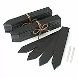 KINGLAKE 20 Stück 20 x3 cm Pflanzenschilder Schiefer kräuterschilder mit Kreide, Hochbeet Schiefer Kräutergarten Groß, Beet Beschriftung Pflanzenstecker für Draussen zum Beschriften Wetterfest