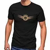 MoonWorks® Herren T-Shirt Deutschland Fußball EM-Shirt 2024 Fußballeuropameisterschaft Deutschlandshirt mit Bundesadler schwarz L