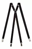 Olata Klassische X-förmige Hosenträger mit Clips – 2 cm breit. Schwarz