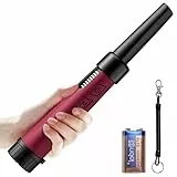 OKESAM Pinpointer Metalldetektor für Erwachsene, IP68 Komplett Wasserdicht Metalldetektor Klein,LCD Signalanzeige Handheld Pin Pointer Zauberstab Unterwasser Schatzsuche 360°Erkennung LED Licht Rot
