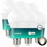 Linkind Ultraeffiziente E27 Lampe Matt, 3,8W=60W, 4000K Neutralweiß mit Energie Klasse-A, Nicht Dimmbar A60 Edison 806 Lm 200° Winkel, Energiesparend E27 LED Leuchtmittel, 6 Stück