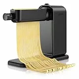 Arendo - Nudelmaschine elektrisch – Pasta Maker - 5 Stärken einstellbar – 120 Watt – Nudelwalze und 2x Pasta-Schneideinsätze 2 mm und 6 mm – Knetmaschine - schwarz matt
