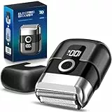 FNITAER Elektrisch Folienrasierer Herren, Tragbarer USB Mini Rasierer mit LED-Display, Elektrischer Foil Shaver, Mini Rasierer Herren Elektrisch für Gesicht,Bart und Reisen, Schwarz