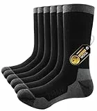 PULIOU Merino Socken Herren Damen Thermosocken Wandersocken Outdoor & Trekking-Socken, Anti-Blasen, Gepolstert Arbeitssocken Wintersocken，Schwarz 43-46