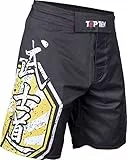 TOP TEN MMA Unisex – Erwachsene 1884-2200 Shorts für Fußball-Fans, Schwarz-Gelb, XXL