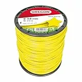 Oregon Sternförmiger Mähfaden 3 mm, Gelb, Für hohes Gras, Unkraut, Rasen und dichte Vegetation, Robuster Profi-Nylonfaden, Für die meisten Rasentrimmer, 3,0 mm x 212m (69-461-Y)