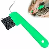 Jeffers Hufkratzer und Bürste für Pferde, Grün – Hufreinigungswerkzeug für Pferde, Hufpflege, Hufpflege, langlebiger Hufkratzer mit steifen Borsten, 10,2 cm langer Griff