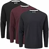 Charles Wilson 3er Pack Langarm T-Shirt Mit Rundhalsausschnitt (L, Dark Essentials 21 (0822))