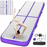 FBSPORT Airtrack Matte, 20cm Hoch Verdicken 3M Tumbling Matte,Gymnastikmatte mit Luftpumpe,Trainingsmatte mit Tragetasche,Turnmatte für Zuhause, Outdoor,Yoga