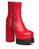 LAMODA Damen It Was Fate Mid Calf Boot, Red Pu, 38 EU