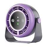 Justup USB-Tischventilator, 3000mAh Wiederaufladbar Klein USB Ventilator mit LED-Anzeige, Hängbarer Tischventilator für Schlafzimmer, Büro, Küche, Wohnzimmer und Zuhause (Grau)