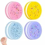 KYLOS 4 Stück Squeeze Toys, Squishy Spielzeug, Keks Stressabbau, Ultraweiches Dekompressionsspielzeug, Antistress Spielzeug In Gelb, Blau, Rosa, Lila, 3.8Cm Länge 1Cm Höhe