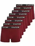 Tazzio Herren Boxershorts BS1000 – 8er Pack Basic Unterhosen Baumwolle – Bequeme Retroshorts mit Komfortbund | Atmungsaktive Männer Unterwäsche in Bordeaux – Größe 5XL