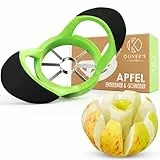 Oliver's Kitchen ® Apfelentkerner - Apfelschneider - Dieses zeitsparende Gerät schneidet mühelos Äpfel & Obst - Keine Messer mehr nötig - Komfortabler rutschfester Griff - Spülmaschinenfest