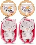 Schlüsselanhänger Sleeping Pets Katze grau getigert 8cm