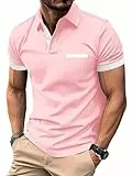 LLdress Herren Kurzarm Poloshirt Atmungsaktiv Schnelltrocknend Tshirt Freizeit Sport Sommer Poloshirts Männer Knopfleiste Polohemd