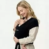 Momcozy Elastisches Tragetuch Baby Neugeborene ab Geburt | Ring Sling Babytragetuch für 3.6-15 kg | Atmungsaktiv & Ergonomisch | OEKO-TEX 100 Zertifiziert,Schwarz