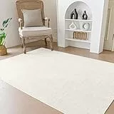 Evitany Teppich Kurzflor Waschbar,Creme Weich Teppich Wohnzimmer,rutschfest Teppiche Schlafzimmer,Kurzflor Teppiche für Kinderzimmer,Weich Carpet Bettvorleger Schlafzimmer(Creme,60 x 120 cm)