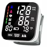 Axets® Blutdruckmessgerät Handgelenk mit Arrhythmie-Erkennung, vollautomatisch präzise Blutdruck- und Pulsmessung, farbigem Risiko-Indikator, 2×99 Speicherplätze, für Handgelenke 13,5-21,5 cm