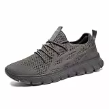 VGPSFN Laufschuhe Damen Sneaker Schuhe Sportschuhe Turnschuhe Straßenlaufschuhe Walkingschuhe Komfortabel Mesh Atmungsaktives Schuhe Dunkelgrau 40