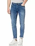 Herren O&S Slim Fit Jeans | Basic Hose Denim Pants ONSLOOM | Tapered Trousers Stoned Washed, Farben:Blau, Größe Jeans:32W / 34L