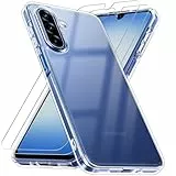 ORNARTO für Samsung Galaxy A17 5G/4G Hülle durchsichtig mit 2 Schutzfolien, kratzfest u. stoßfet, Clear Hardcase mit Bumper, Anti-Vergilbung Schutzhülle für Samsung Galaxy A17 Handyhülle - transparent