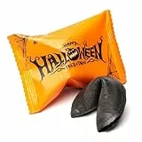 Lucky Treats - Halloween Süßigkeiten - Schwarze Glückskekse mit Komplimenten und Zitaten in Deutsch & Englisch - 25 Stück - Perfektes Gastgeschenk & Süßes oder Saures