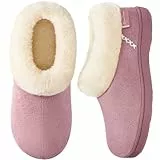 EverFoams Damen Hausschuhe Rutschfeste Weiche Pantoffeln Plüsch mit Memory-Schaum rose, 38/39 EU