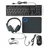 NEDIS Gaming Combo Kit - 5-in-1 - Tastatur, Headset, Maus und Mauspad - Schwarz - QWERTY - US-Layout