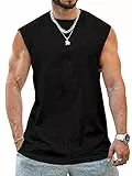 Tank Top Herren Ärmelloser Muskelshirt Workout Sport Fitness T Shirts Männer Gym Tops Trägershirts Tee Top für Men Schwarz 2XL