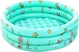 Sunshine smile Aufblasbares Planschbecken,100X40cm Swimmingpool,Schwimmbecken,Aufblasbare Pool,3 Ringen Planschbecken,Aufblasbarer Pool,Babypool,Tragbare Badewanne