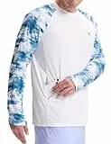 baleaf Herren Rash Guard Langarm Shirt UPF50+ Sonnenschutz Lange Ärmel Schnell trocknendes Sport Langarm T-Shirt Blau XL