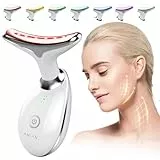 Gesichtsmassagegerät, ANLAN Gua Sha Elektrisch Beauty Gerät mit 7 Lichtfarben, 40±3℃ Wärmefunktion und 3 Modi Gesichtsmassage – Face Massager für Hautkomfort & Hilft bei der Straffung der Haut