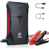 FLYLINKTECH Starthilfe Powerbank für Pkw 3500A, 12V Tragbare Auto Starthilfe（Bis zu 8L Benzin/6.5L Diesel, IP67 Wasserdicht Starter Powerbank mit Starthilfekabel, LED, USB-Ausgang und USB-C-Eingang