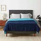 Amazon Basics Steppdecke aus Mikrofaser, beidseitig verwendbar, 220 x 240 cm, Marineblau/Himmelblau