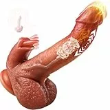 Dildo Leckfunktion 81 Lustmodi mit Hochfrequenz-Vibration & kraftvoller Stoßvibration Sex Spielzeug für die Frau, Flüssigsilikon Penis Heizstäbe Vibrator, Doppelte Stimulation für G-Punkt &Klitoris