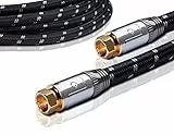 Oehlbach XXL Transmission Ultra S - High End HPOCC Sat-Kabel, Antennenkabel für Satellit und Sky Receiver - F-Steckern m/m, DVB-S/S2, Full HD, HDTV, 4k, UHD - 1,20m, schwarz/grau