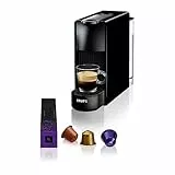 Nespresso Krups Essenza Mini Kaffeekapselmaschine, 7 Kapseln, 19 bar, Energiesparmodus, 1260 Watt, ‎0,6 l Wassertankvolumen, sehr kleines Gehäuse, schwarz, Energieklasse A, XN1108