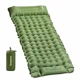 Sampoes Isomatte Selbstaufblasend, 10cm Verdicktes Luftmatratze Selbstaufblasend, Camping Matratze mit Fußpumpe, Outdoor Luftmatratze Aufblasbare für Wandern, Reisen, Zelt