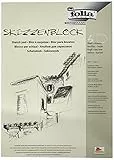 folia 8304 - Skizzenblock, DIN A4, 120 g/qm, weiß, 50 Blatt - hochfeines, weißes Zeichenpapier, chlorfrei