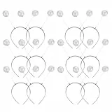 GLEAVI 12er Set Glitzer Kugel-Haarreifen Marsantennen aus Schaumstoff, Silber, rutschfest – Kostümaccessoire für Weltraum- und Halloween-Partys