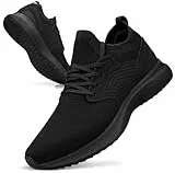 Giniros Turnschuhe Laufschuhe Herren Sportschuhe Sneaker Herren Schuhe Freizeit Walkingschuhe Straßenlaufschuhe Tennis Fitness Jogging Leicht Atmungsaktiv Schlüpfen Casual Schuhe Schwarz New 43EU