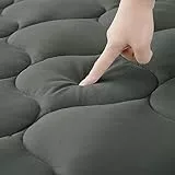 DUANDUAN Matratzen Topper 180x200cm– Weiche Atmungsaktive Gesteppte Matratzenauflage mit tiefen Taschen-Maschinenwaschbarer Matratzenschoner, Für Boxspringbett & Standardmatratzen, Dunkelgrau