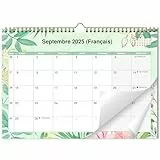 AEYAKA Wandkalender 2025 2026 Kalender, Monatlicher Hängender, 16 Monate September 2025 - Dezember 2026 mit Ferienübersicht, Mond, 30 cm x 43 cm Französisch
