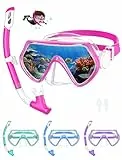 Schnorchelset Kinder Taucherbrille Dry Schnorchel Schnorcheln Set (Rosa)…